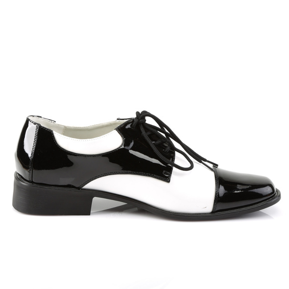 Mens Patent Lace Up 70s Disco Shoes